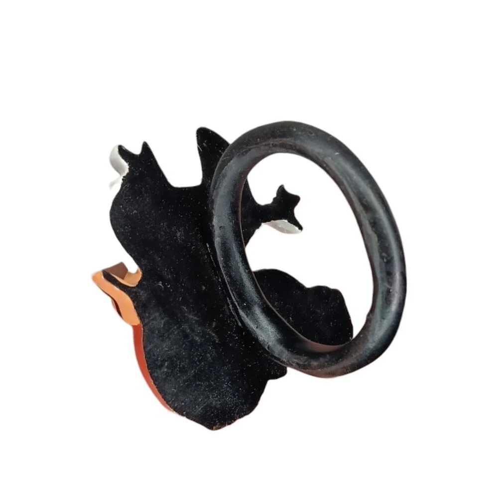 Halloween Napkin Rings Black Cat Ghost Pumpkin Set Of Six Kemp & Beatley
